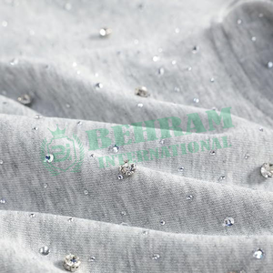 Sudadera con Capucha Extra Grande de Alta Calidad, Diseño con Pedrería, Informal, de Invierno, Tejido Francés, 2 Piezas - Product Image 4