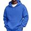 เสื้อฮู้ดผู้ชายสีฟ้าอ่อน ทรงปกติ ผ้าถัก สีพื้น สไตล์ลำลอง - Product Image 2