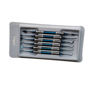 Kit de Instrumentos Dentales para Relleno de Resina Compuesta, Espátula Manual Reutilizable de Acero Inoxidable Azul, con Certificación CE - Product Image 3
