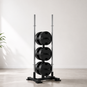 QLI QWT400 Heavy Duty Safety Indoor <b>Weight</b> Tree Efficient <b>Storage</b> Rack for Gym Plates Strength Accessories and Fitness Zones - Product Image 1