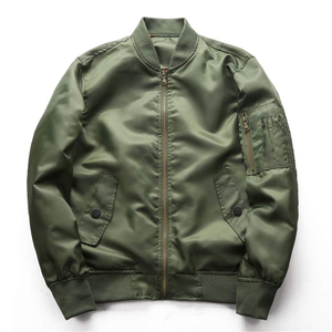 Chaqueta Bomber de Nailon Verde Oliva para Hombre, Diseño 2026, Cuello Alto, Cierre de Cremallera, Resistente al Viento, Estilo Casual - Product Image 1