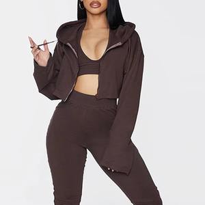 Sudadera corta elegante para mujer, ideal para el invierno. MOQ bajo. Sudadera corta para mujer. - Product Image 5