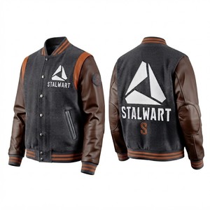 เสื้อแจ็คเก็ตวาร์ซิตี้ยูนิเซ็กซ์ แบรนด์ Stalwart แขนผ้าวูล โลโก้ลายเรขาคณิต สไตล์ลำลอง สำหรับฤดูหนาว คอตั้ง ติดกระดุมแถวเดียว กันลม ระบายอากาศได้ดี - Product Image 1