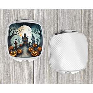 Spooky Halloween Compact Voyage Maquillage Miroir Pliable Poche Miroir Décoratif pour Femmes Filles Cimetière Thème Cadeau - Product Image 4