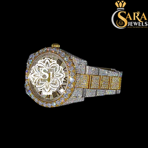 High Quality Luxury Moissanite Diamond <b>Studded</b> Square Stainless Steel Olive Green Roman Numerical Quartz Analog Square Watch - Product Image 2