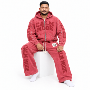 Conjunto de Sudadera con Capucha y Pantalones Deportivos Holgados Unisex Personalizados, Estilo Informal, con Etiqueta Personalizada - Product Image 3