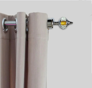 <b>Single</b> Art Deco Handmade <b>Curtains</b> Rod Brackets with Golden Neon Crystal Knobs - Product Image 2
