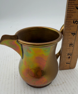 Pichet à crème en céramique irisée Lusterware, petit pichet à sirop décoratif, mini-carafe, finition émail brillant Regency Glam - Product Image 3