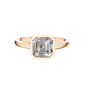 Anillo de Compromiso Clásico para Mujer, Diseño Personalizado, Tendencia de Moda, Hecho a Mano, con Moissanita Corte Esmeralda, Engaste de Garras, Bañado en Rodio, Plata 925 - Product Image 5