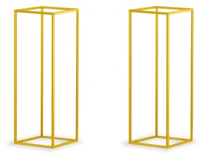 Centro de Mesa de Alta Calidad con Forma Hexagonal de Metal Dorado para Decoración de Bodas, con 80 cm de Altura - Product Image 3