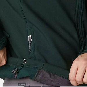 Chaqueta de Forro Polar Verde Oscuro para Hombre, Cuello Alto, Cierre de Cremallera, Resistente al Viento, Informal, para Otoño, Corte Regular, Material de Poliéster - Product Image 5