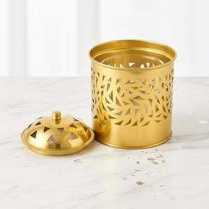 Portavelas Votivo Dorado Moderno Hecho a Mano, Diseño Simple, para Bodas, Decoración Romántica del Hogar, Uso en Interiores - Product Image 1