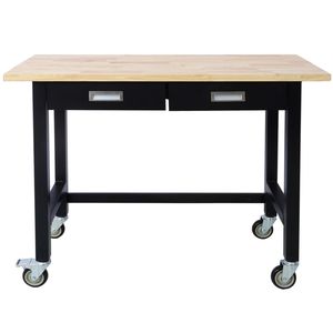Banco da Lavoro in Legno di Bambù Resistente da 48 Pollici con Cassetto Portaoggetti, Carrello Utilitario Portatile, Tavolo da Lavoro per Garage, Casa, Ufficio, Banco da Lavoro da 20 Pollici - Product Image 3
