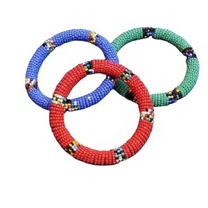 Vintage Style Seed Beads Embroidery <b>Bracelet</b> Premium Craft Design Soft Cotton Seed Beads Embroidered <b>Bracelet</b> Adjustable - Product Image 5