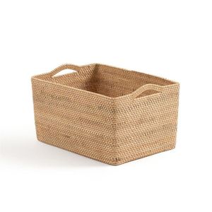 Cesta de Almacenamiento Rectangular de Mimbre/Ratán Personalizada al por Mayor, Cesta Tejida a Mano Versátil para Organización de Armarios - Product Image 1