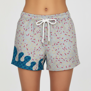 Traje de Baño Azul Verde Hielo para Adolescentes, Personalizado, Cintura Media, Forro de Malla de Baloncesto de Alta Calidad, Secado Rápido, Transpirable, Patrón OEM - Product Image 1