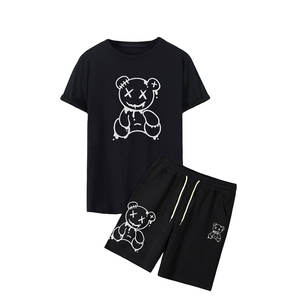 Prix d'usine – Nouveaux ensembles décontractés pour hommes grandes tailles : chemises et shorts unis pour l'extérieur et le streetwear - Product Image 1