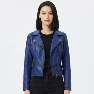 Chaqueta de cuero de moda multicolor para mujer, en oferta, 100% cuero genuino, corte ajustado, logotipo personalizado, manga larga. - Product Image 1