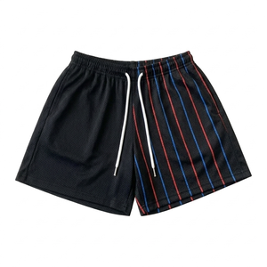 Men's Striped Mesh Shorts Drawstring Quick Dry Casual <b>Mid</b> Waist Sublimated 220g - Product Image 1