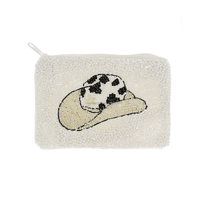 Bolso de fiesta personalizado unisex con cremallera, bordado estilo vaquero, con cuentas de turquesa hechas a mano, correa de cadena antirrobo y diseño de sombrero de vaquero. - Product Image 2