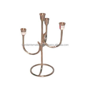 <b>Brass</b> Table Decorative Eight Light Candle Taper Holder With Gold Finished For Home Decor For Office Decor - Product Image 3