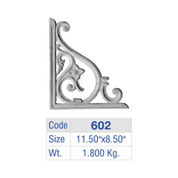 Support de corniche en fonte à motif tourbillonnant orné, garde-coins de clôture, support de pignon de toit pour villa de luxe, fournisseur en gros