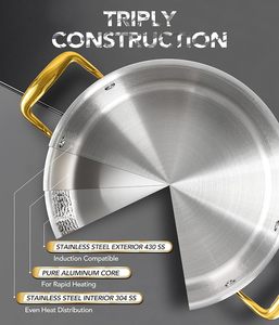 Olla de Acero Inoxidable Premium de 24 cm, Recipiente para Mantener Alimentos Calientes, Cazuela con Tapa, Apta para Lavavajillas, para Hogar, Hotel, Restaurante - Product Image 5