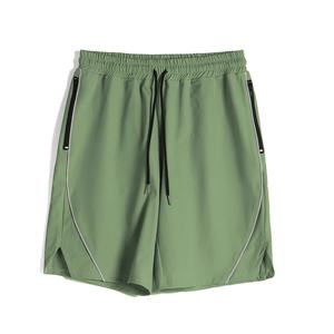 Logo personnalisé du fabricant d'usine Short de sport pour hommes Tissu tissé 100% coton avec fermeture à la taille élastique Décoration à motif solide - Product Image 3