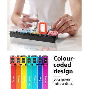 Portapillole Settimanale Impermeabile per 7 Giorni, con Grandi Scomparti per Vitamine e Dosaggi Quotidiani, Contenitore per Pillole per una Migliore Organizzazione - Product Image 3
