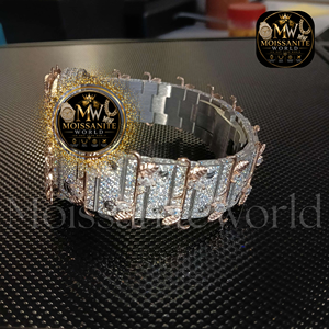 Montre de luxe en moissanite de qualité supérieure, cadran serti de pierres étincelantes, boîtier en acier inoxydable, pour hommes et femmes, disponible en promotion. - Product Image 3