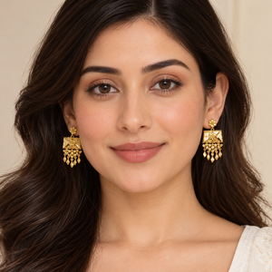 Traditional Indian Necklace <b>Set</b> with Earrings 24K Gold Polish Copper Brass <b>Bridal</b> Wedding <b>Jewelry</b> for Women Wholesale Suppliers - Product Image 2