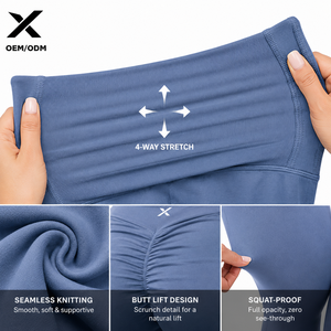 X Sports City Women's Scrunch Butt & Booty Lifting <b>Leggings</b> High Waist Ankle-Length Yoga Pants With Pockets Breathable Knitted - Product Image 5