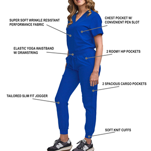 Medical Scrub Suit Uniform Hospital Nursing <b>Set</b> Custom Logo Wholesale <b>Doctor</b> Scrub Shaghaf Sports Wear Impex Sc2 100% Polyester - Product Image 2