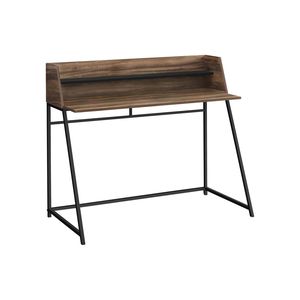 Scrivania Moderna Contemporanea da 48 Pollici per Ufficio Domestico con Ripiani Portaoggetti, Laminato Marrone e Metallo Nero per Lavoro con Laptop - Product Image 2