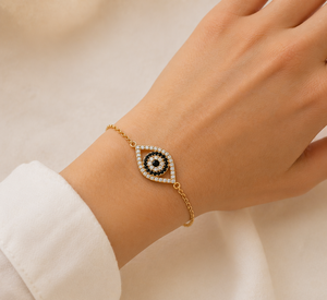 925 Sterling Silver Christian Protection Bracelet Gold Plated Zircon Chain Link Fine Jewelry <b>Gift</b> for Women Party & Wedding - Product Image 1