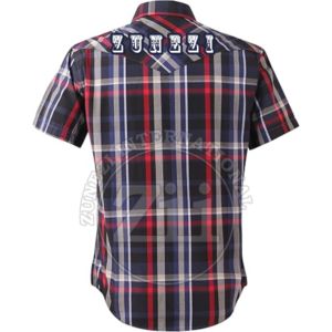 Chemise habillée pour homme en flanelle à carreaux, anti-chaleur, protection ignifuge, 100% coton, manches courtes, boutonnée, épaules tombantes, protection contre la vapeur - Product Image 2