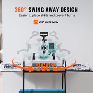 Pressa Digitale per Pre-riscaldamento 12 x 10 Pollici, Rotazione a 360 Gradi, per T-Shirt, Riscaldamento Rapido - Product Image 3
