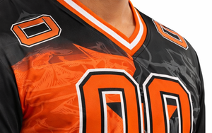 Maillot de football personnalisé pour hommes – Nom et numéro personnalisés, design éclair, col en V, maillot d'équipe - Product Image 6