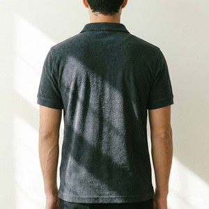 เสื้อเชิ้ตผ้าคอตตอนเทอร์รี่เนื้อหนาพิมพ์ลายตามสั่งสำหรับผู้ชาย สไตล์สตรีทแวร์ กระดุมเดี่ยว แขนสั้นแบบวินเทจ - Product Image 2