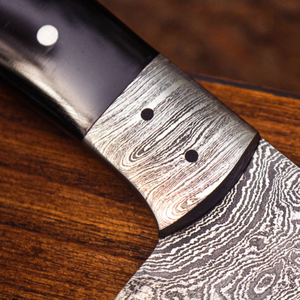 Silver Damascus Pattern Chef Knife with Black <b>Wooden</b> Handle Sharp Kitchen Cutting Knife for Meat Vegetable <b>Slicing</b> Food - Product Image 5