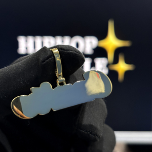 Pendentif personnalisé HIPHOP SPARKLE Canito en argent sterling 925 avec lettres bulles glacées en moissanite VVS, style hip-hop, plaqué or - Product Image 4
