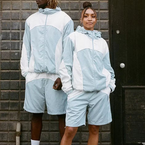 Ensemble de survêtement imperméable pour homme, veste coupe-vent réfléchissante, pantalon, vêtements techniques, streetwear, OEM - Product Image 4