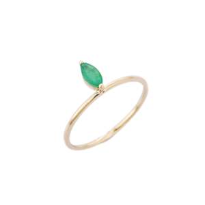 14K Gold Statement Constellation Ring with Natural Emerald - Product Image 2