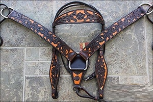Têtière en cuir noir de haute qualité en forme de V pour cheval, avec frontal fantaisie, idéale pour l'équitation et l'équipement de course hippique - Product Image 4