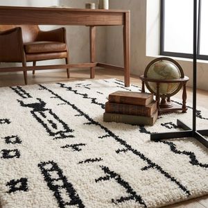 Alfombra de Algodón Hecha a Mano con Diseño Tribal Abstracto en Blanco y Negro, Alfombra Moderna para Sala de Estar, Dormitorio, Decoración del Hogar - Product Image 4
