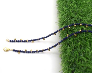 Chaîne de cheville réglable en or 18 carats plaqué or avec pendentif citrine, style minimaliste de luxe, pour unisexe, à porter au quotidien - Product Image 1