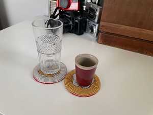 MS HANDICRAFT Handmade <b>Beaded</b> <b>Coasters</b>-Classic Church and Religious Gifts with Polyester Backing Portable (4x4 Inch) - Product Image 5