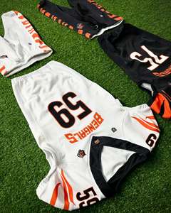 Conjunto de Uniforme de Fútbol Americano para Hombre, Camiseta sin Mangas con Cuello en V Sublimada, Pantalones de Jersey, Poliéster que Absorbe la Humedad, Ropa Deportiva para Adultos - Product Image 2