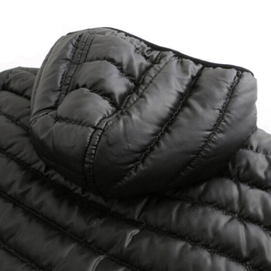 Chaqueta Acolchada Negra con Capucha para Hombre, Nueva Colección 2026, Cortavientos, Informal, de Invierno, con Cierre de Cremallera, Corte Ajustado, Relleno 100% Fibra de Poliéster - Product Image 5