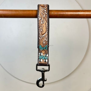 Exclusive Designer Hand Tooled Leather Pet Lead Handle Personalized Traffic Lead Pet Supplies Accessories Dog Leash for Training - Product Image 4